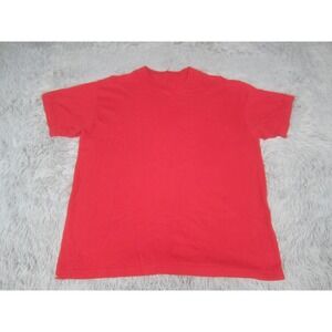 Fruit of the Loom Shirt Mens Large Red Short Sleeve Basic Blank Crew Neck Tee